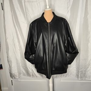 Mens Calvin Klein Black Bomber Jacket, Sz XXL
